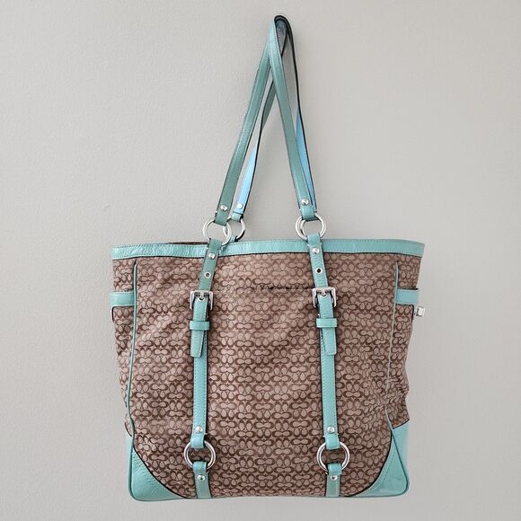 Coach Signature Tote Jacquard Purse - Picture 3 of 10